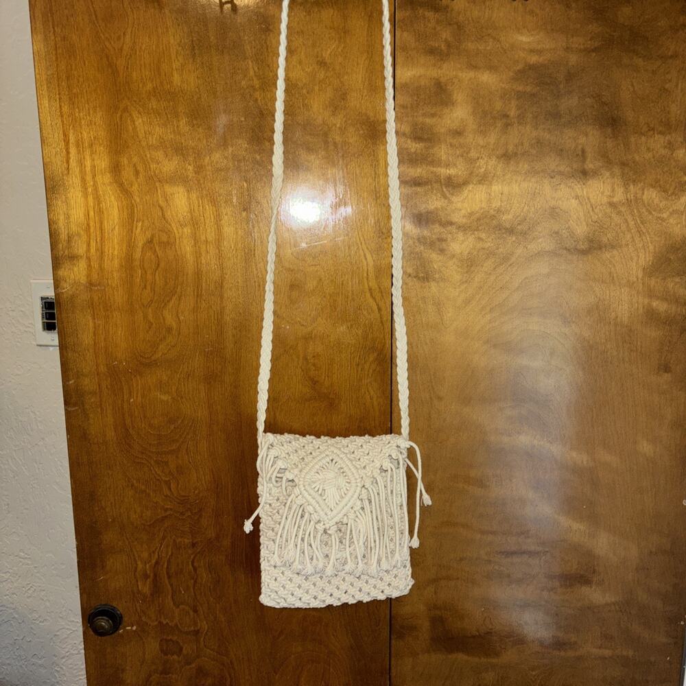 Ruggine Macrame Cream Fringe Cotton crossbody Boho purse